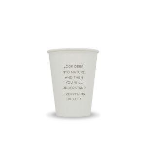 12oz Single Wall Paper Cup - White "Look Deep Into Nature"