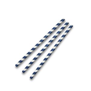 8x200mm Paper Straw - Navy Stripe